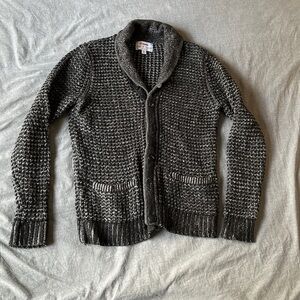 Cowl neck chunky cardigan sweater